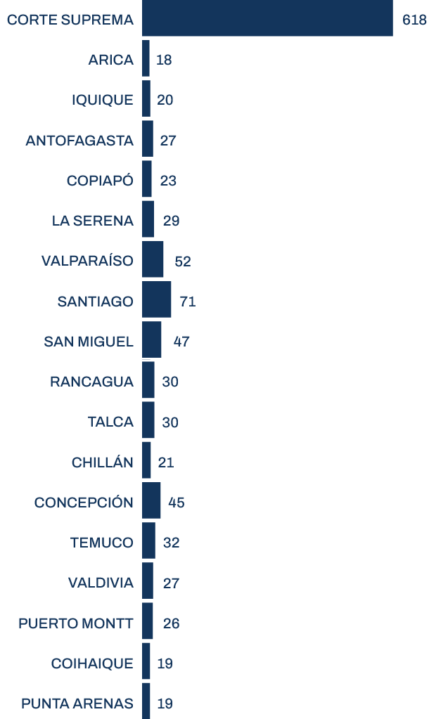 Dotación efectiva del Poder Judicial